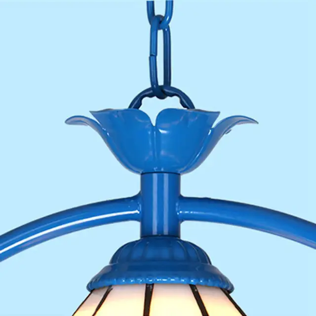OOVOV Tiffany Hallway Pendant Light Blue Black Iron Birds Balcony Corridor Dining Room Pendent Lamp