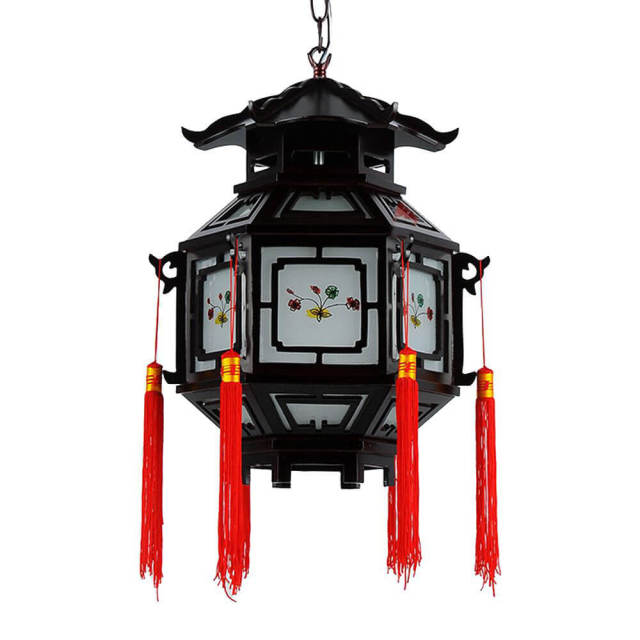 OOVOV Chinese Style Palace Lanterns Chandelier Waterproof Outdoor Balcony Corridor Tea House Pendant Lamp
