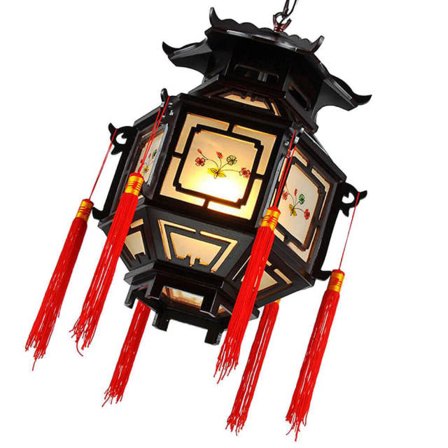 OOVOV Chinese Style Palace Lanterns Chandelier Waterproof Outdoor Balcony Corridor Tea House Pendant Lamp