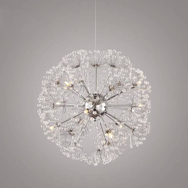 OOVOV Crystal Dandelion Chandelier 24 Heads G4 Crystal Firework Pendant Lighting For Living Room Bedroom Dining Room