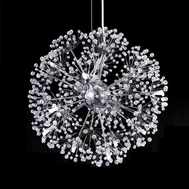 OOVOV Crystal Dandelion Chandelier 24 Heads G4 Crystal Firework Pendant Lighting For Living Room Bedroom Dining Room