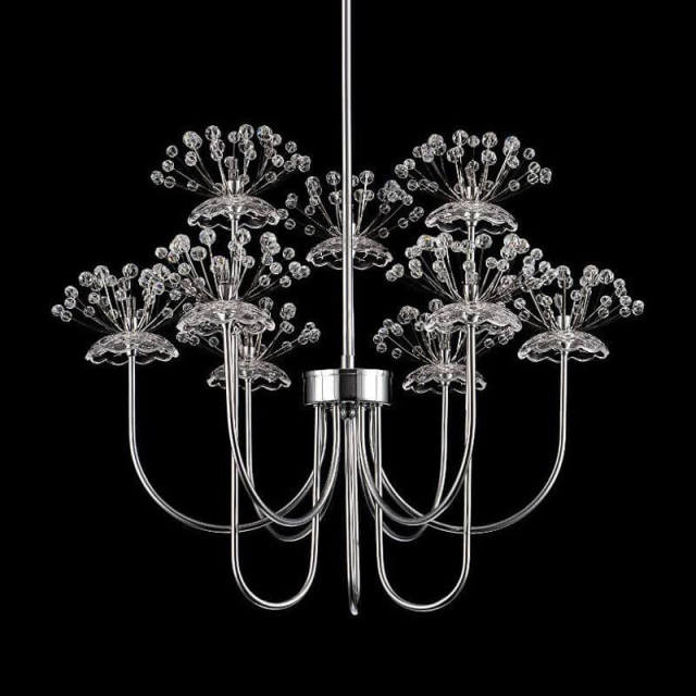 OOVOV Crystal Dandelion Living Room Chandelier Modern Study Room Pendant Lamp Bedroom Pendant Lighting Fixture