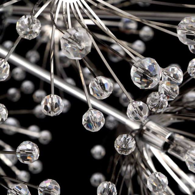 OOVOV Crystal Dandelion Chandelier 24 Heads G4 Crystal Firework Pendant Lighting For Living Room Bedroom Dining Room