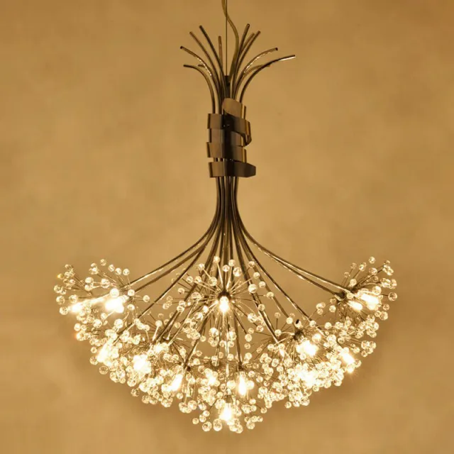 OOVOV Crystal Chandelier-Dandelion Crystal Pendant Lights Fixture for Bedroom Dining Table Living Room Hotel Store
