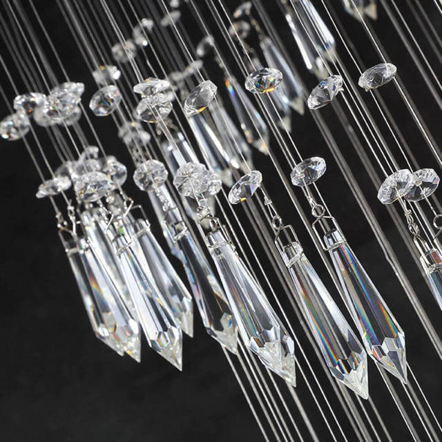 Crystal Ball Hanging Stair LED Ceiling Pendant Light Modern Living Room Crystal Chandeliers Luxury Stainless Steel Parlor Dining room Ceiling Lights