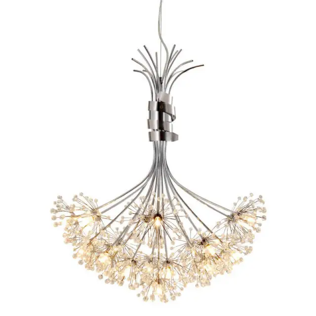 OOVOV Crystal Chandelier-Dandelion Crystal Pendant Lights Fixture for Bedroom Dining Table Living Room Hotel Store
