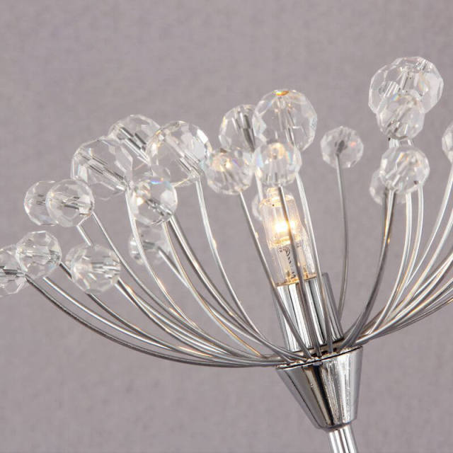 OOVOV Wall Lamp Crystal Dandelion Silver Wall Lights Sconce for Corridor Hallway Bedroom Kitchen Living Room G4 light base