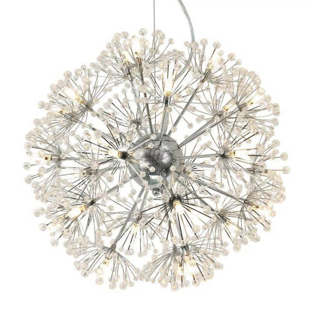 OOVOV Crystal Dandelion Chandelier 24 Heads G4 Crystal Firework Pendant Lighting For Living Room Bedroom Dining Room