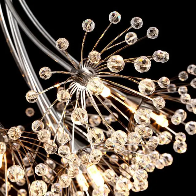 OOVOV Crystal Chandelier-Dandelion Crystal Pendant Lights Fixture for Bedroom Dining Table Living Room Hotel Store