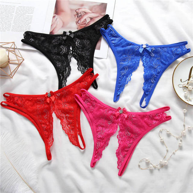 OOVOV Women Thongs Lace Erotic Appeal Underwear Girls Hot Crotchless Panties For Sex Sexy Intimates T-back T Briefs