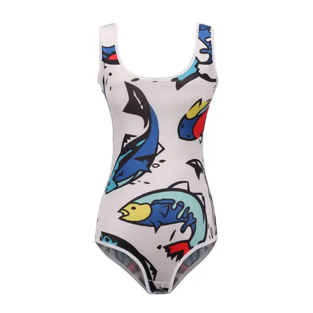 OOVOV Swimsuit For Women,Sexy High Cut One Piece Swimsuit Funny Bathing Suit 3D Print Animal Casual Swimwear