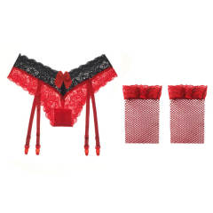 red+fishnet stockings