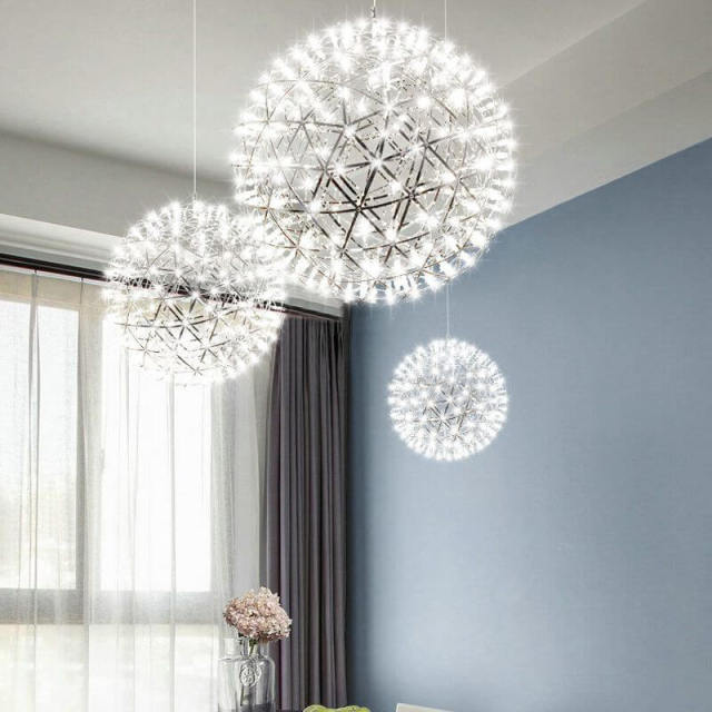 OOVOV Sparks Ball Aisle Pendant Light Modern Dandelion Pendant Lights LED Dining Room Hallway Balcony Pendant Lamps