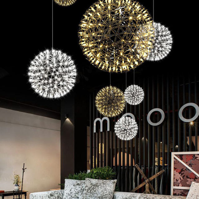 OOVOV Sparks Ball Aisle Pendant Light Modern Dandelion Pendant Lights LED Dining Room Hallway Balcony Pendant Lamps