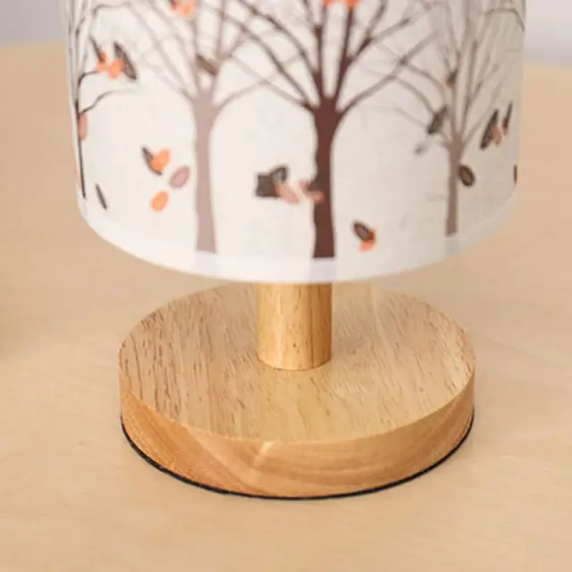 OOVOV Bedroom Bedsides Mini Fabric Desk Lamp Kids Room Baby Room Nightlight Small Table Light H28cm Maple Leaf Dandelion Elk