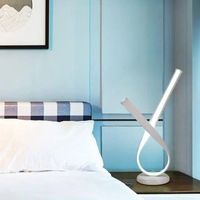 OOVOV LED Desk Lights Modern Simple Ribbon Table Lamp for Living Room Bedroom Children Room Warm White Light Dimmer Switch