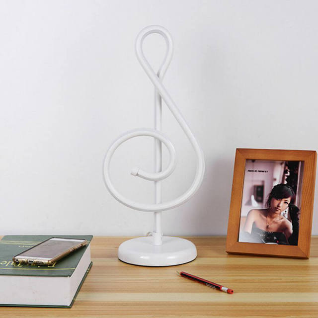 OOVOV LED Bedroom Desk Lights Creative Musical Note Table Lamp for Living Room Study Room With 15W Warm White Light Source
