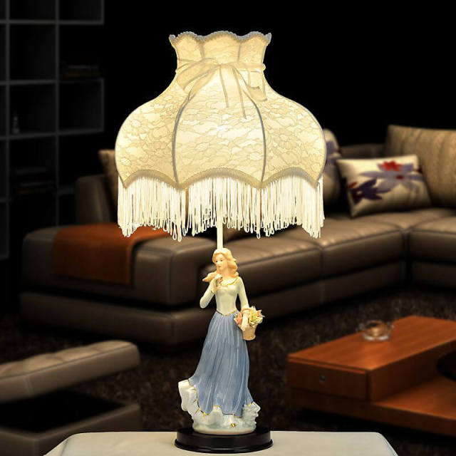 OOVOV Table Lamps Creative European Wedding Gift Room Decoration Ceramic Table Lamps Princess Table Lamp