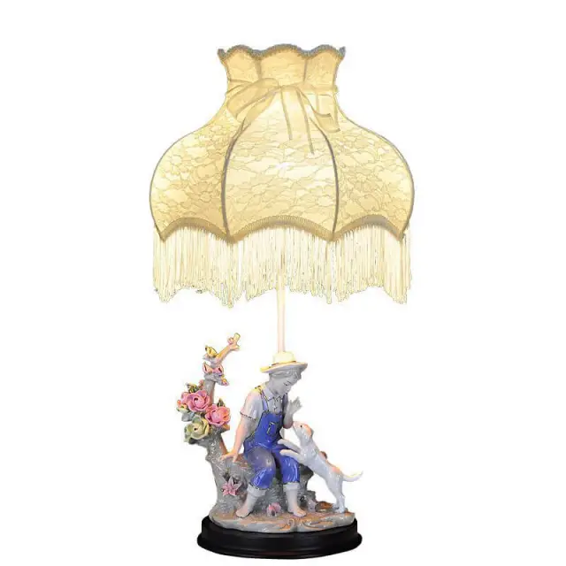 OOVOV Table Lamp For Bedroom Bedside Creative European-style Wedding Room Decoration Table Lamps Princess Retro Gift Ceramic Table Lamp