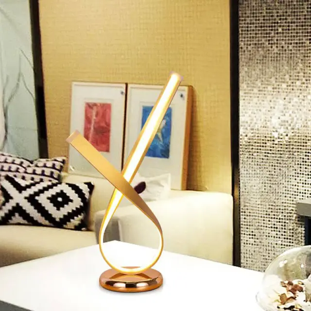 OOVOV LED Desk Lights Modern Simple Ribbon Table Lamp for Living Room Bedroom Children Room Warm White Light Dimmer Switch