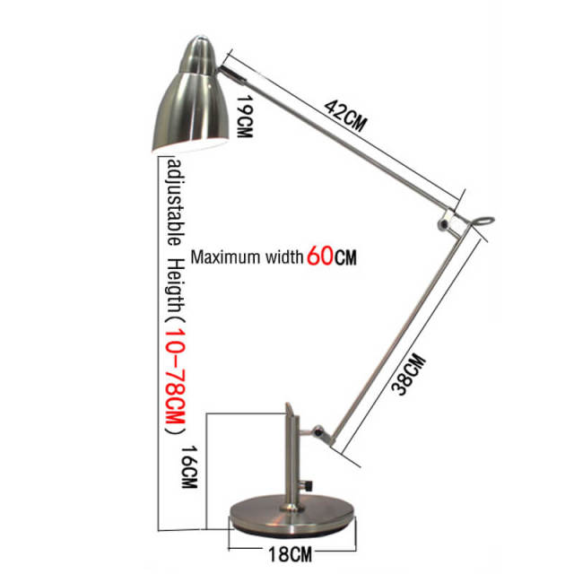 Table Lamp Swing Arm Reading Desk Lamp with On/Off Switch