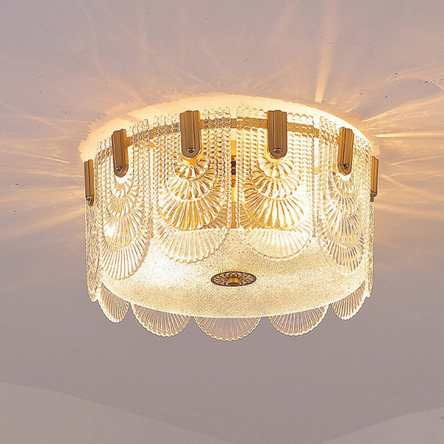 Ceiling lights with Glass Shade Round Semi Flush Mount Ceiling Light