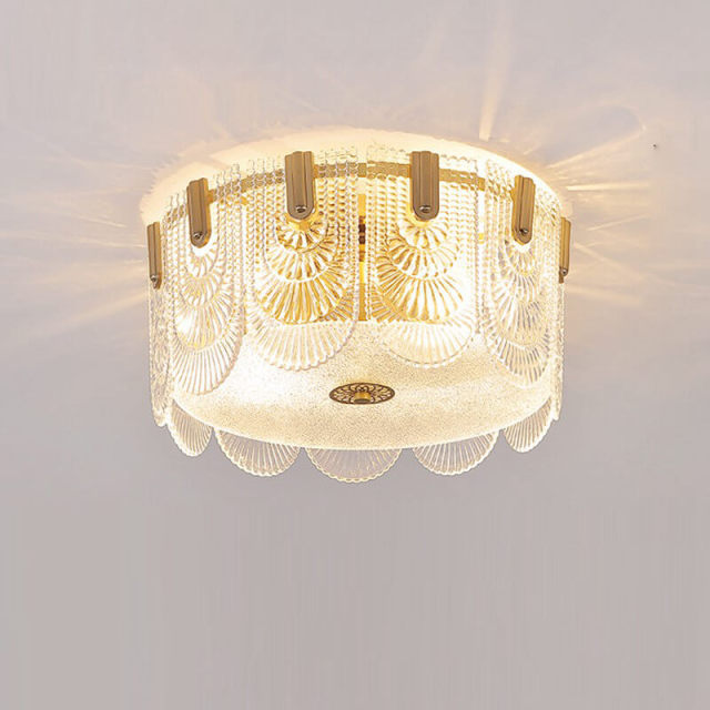 Ceiling lights with Glass Shade Round Semi Flush Mount Ceiling Light