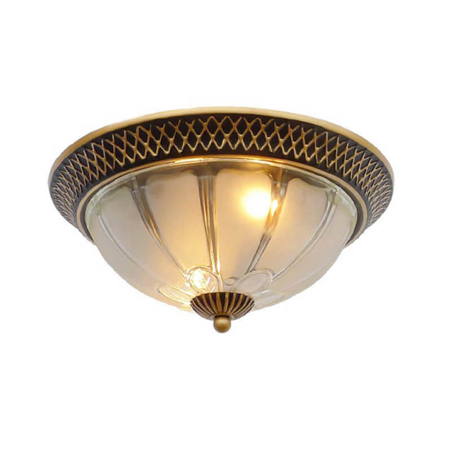 OOVOV Industrial Style Flush Mount Indoor Ceiling Fixture Built in LED Light Sources - 12 Inch Black Gilt