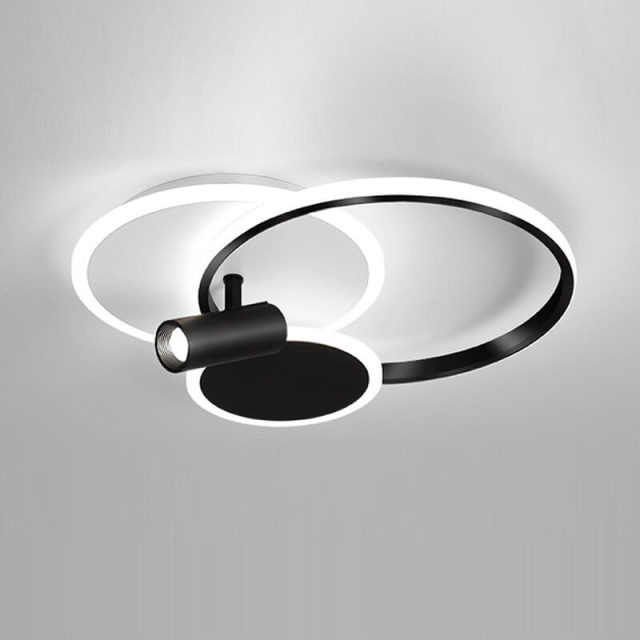 OOVOV LED Ceiling Lights With Spotlight 3 Round Flush Mount Ceiling Lights Modern Iron Surface Mount Chandelier for Bedroom Living Room Dining Room