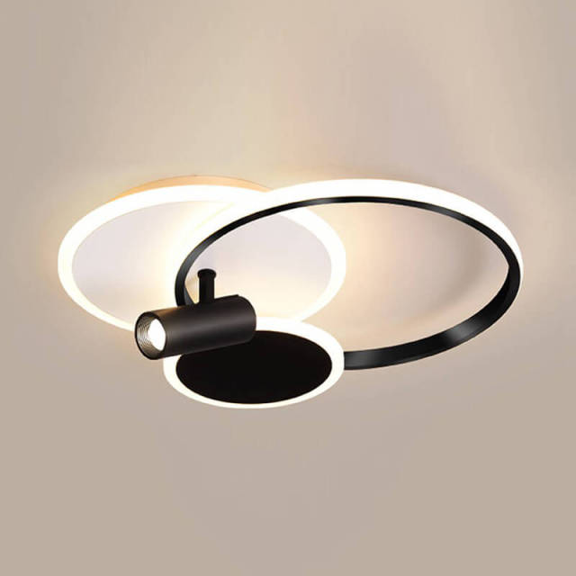 OOVOV LED Ceiling Lights With Spotlight 3 Round Flush Mount Ceiling Lights Modern Iron Surface Mount Chandelier for Bedroom Living Room Dining Room