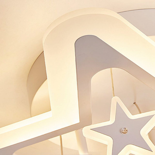 OOVOV LED Star Ceiling Lights Cartoon Acrylic Surface Mount Chandeliers Flush Mount Ceiling Light for Children Room Baby Room Bedroom Warm White