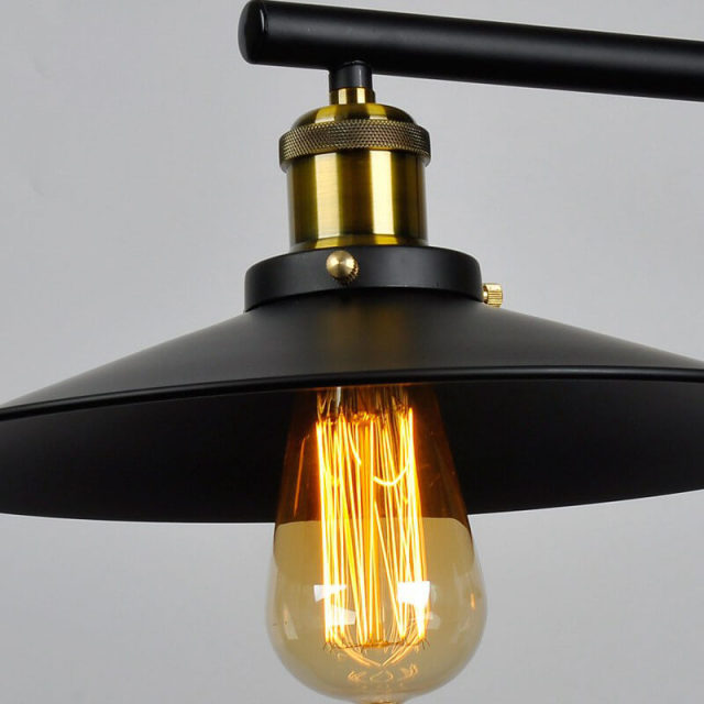 OOVOV Pendant Light Industrial Pulley One Light Adjustable Height Industrial Black Ceiling Hanging Light Indoor Island Lamp for Dining Living Room Ki