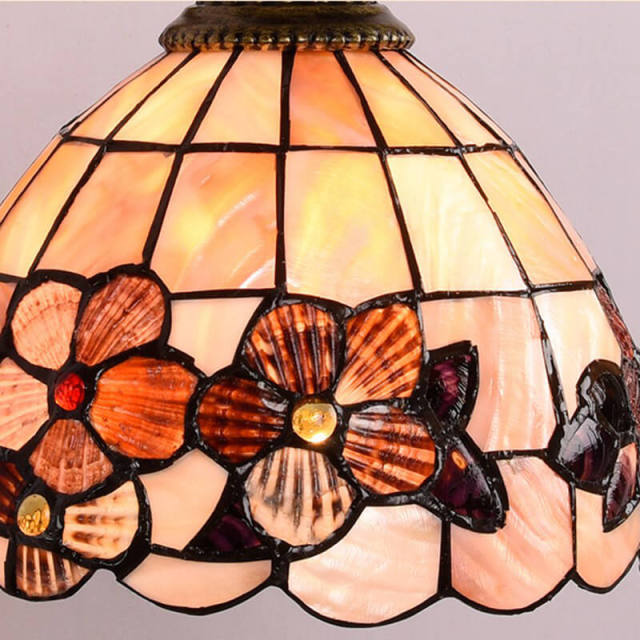 OOVOV Natural Shell Wall Sconce 1-Light Tiffany Shell Wall Lights Fixtures for Living Room Bedroom Hallway Balcony