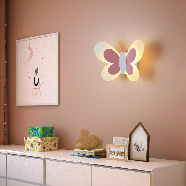 OOVOV LED Butterfly Wall Lamp Creative Cartoon Wall Lights Wall Sconce for Princess Room Baby Room Bedroom Hallway Balcony