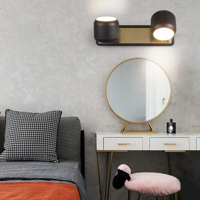 OOVOV LED Vanity Light Bathroom Light Fixtures Modern Over Mirror Wall Light Indoor Black Washroom Mirror Lights Lamp with Iron Shade