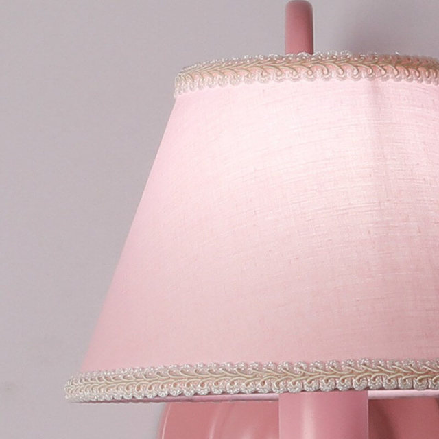 OOVOV Wall Lamp Creative Pink Bow Children Room Girls Bedroom Living Room Aisle Cloth Wall Light Wall Sconce