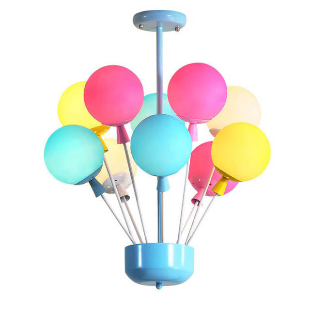 OOVOV Childrens Room Chandelier 6 Lights Cartoon Color Balloons Bedroom Ceiling Lighting Fixture for Baby Room Nursery Decorative Lamp