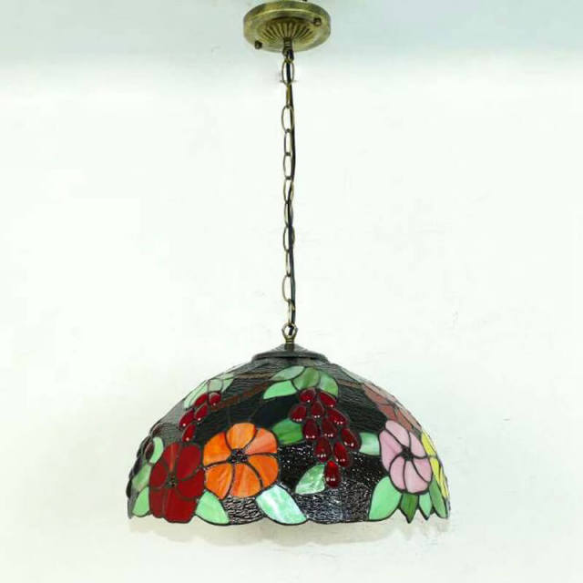 OOVOV Tiffany Hanging Lighting - Stained Glass Lampshade Ceiling Pendant Light For Restaurant Kitchen Cafe Bar Balcony