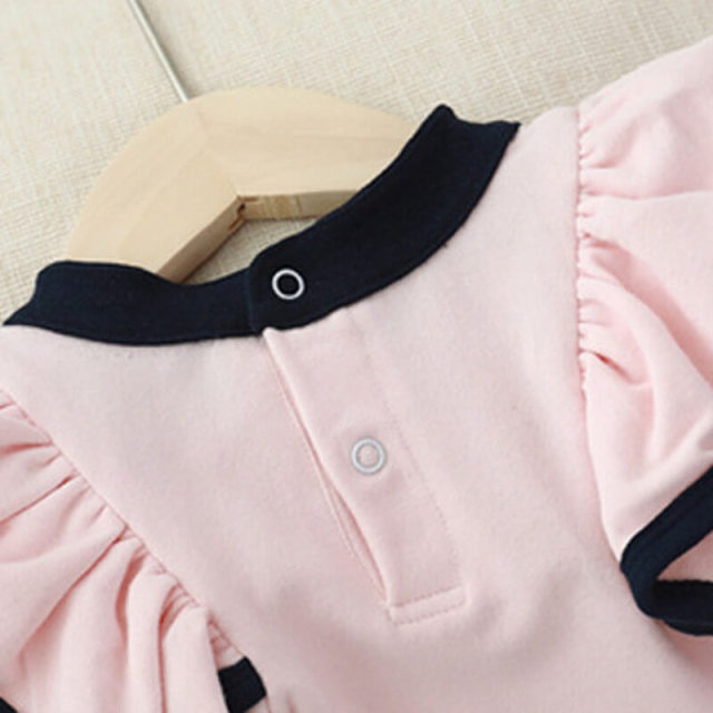 OOVOV Baby Girls Spring Romper,Pink Newborn Cotton One Piece Jumpsuit,Luscious Long Sleeve Ruffle Bodysuit