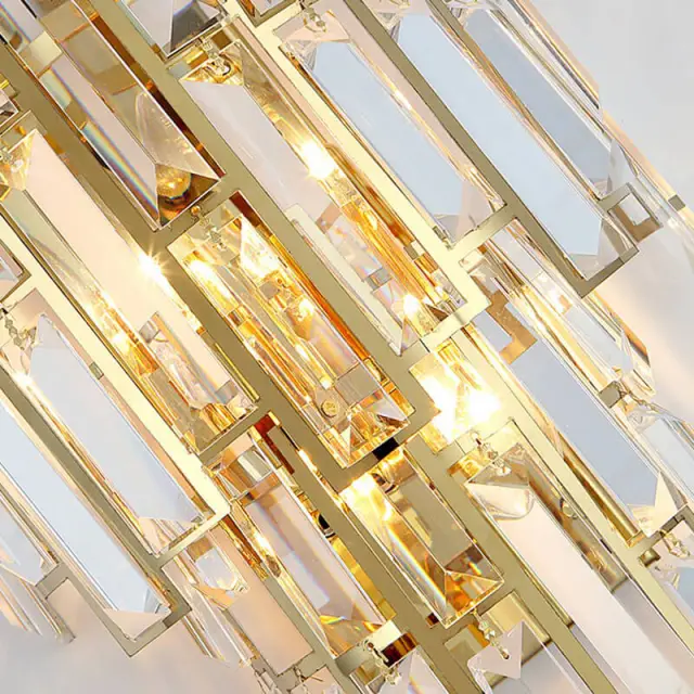 OOVOV Crystal Wall Light Modern Gold Wall Sconce Night Light Fixture for Room Lighting Bedroom Bedside Living Room Hallway 2*E14 Socket