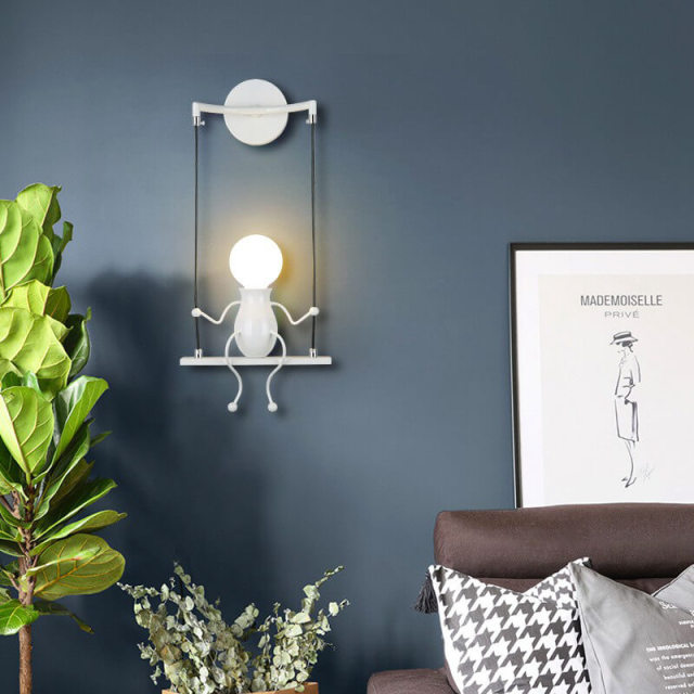 Wall Lights-Creative Little People Swing Wall Light Fixtures