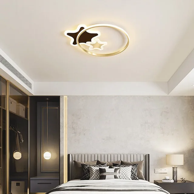 OOVOV Ceiling Lamp Fixtures Cartoon Star Ceiling Lighting Chandelier for Childrens Room Boy Girl Bedroom Built-in 31W LED light source