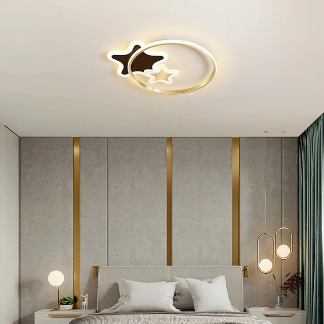 OOVOV Ceiling Lamp Fixtures Cartoon Star Ceiling Lighting Chandelier for Childrens Room Boy Girl Bedroom Built-in 31W LED light source