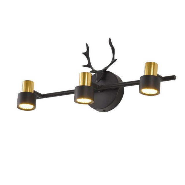 Bathroom Vanity Light Fixtures Antler Wall Sconce with 360° Adjustable Metal Shade