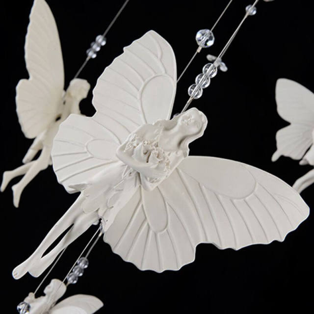 OOVOV Crystal Angel Ceiling Lamp Romantic Kids Room Ceiling Lighting Bedroom Study Room Baby Room Pendant Light Fixtures