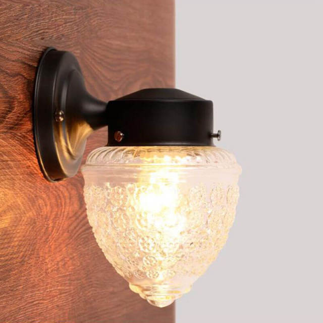 OOVOV Outdoor Waterproof Wall Light Indoor Iron Wall Lamp With Glass Lampshade for Living Room Bedroom Study Room Balcony Aislea