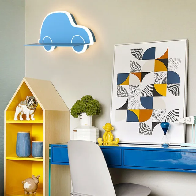 OOVOV Childrens Room Wall Lamp Cartoon Airplane Shape Wall Sconce Fixture with LED Light sources for Boy ands Girl Room Aisle Stairs With Shelf