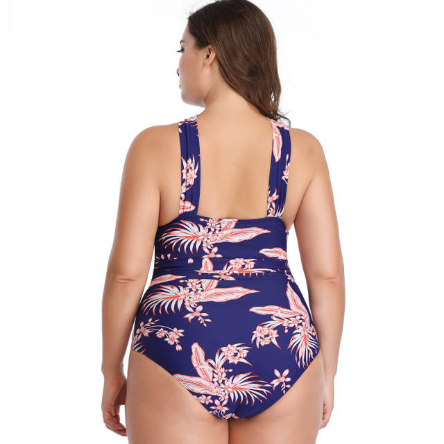 Sexy Plus Size Women's Swimsuits One Piece Tummy Control Front Cross Backless Swimsuit Bathing Suit Beach Swimwear