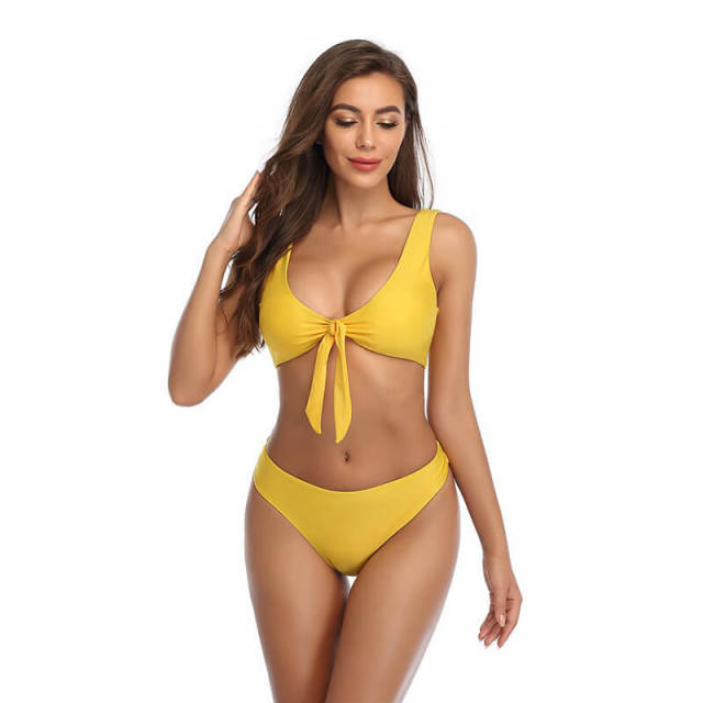 OOVOV Women's Padded Push up Bikini Sets Tie Knot Two Piece Swimsuit for Women Bathing Suits