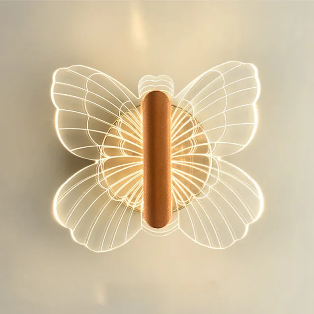 OOVOV Butterfly Wall Lamp Modern Style Wall Sconce Gold leaf LED Wall Light Fixture for Children Room Bedroom Restaurant Hotel